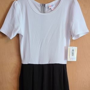 LuLaRoe Amelia dress small white and black